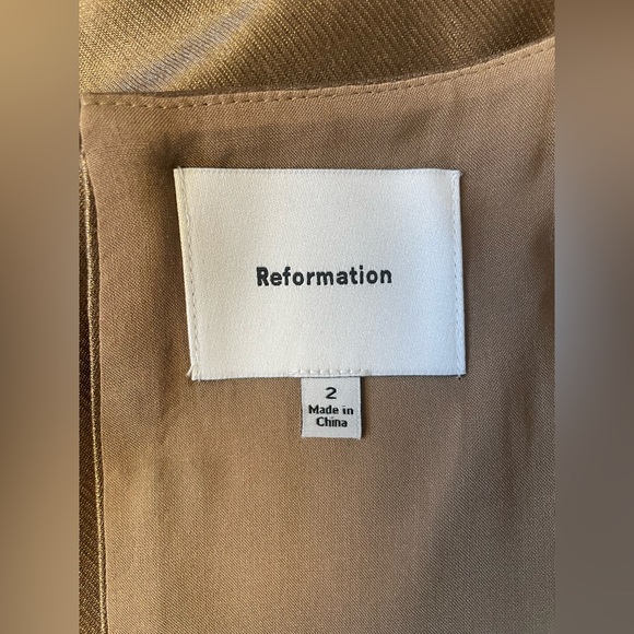NEW Reformation Citron Mini Sleeveless Dress Brown Bronze | US 2 UK 6 - Picture 12 of 14